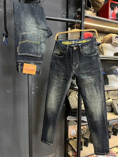 Jean QC Cao Cấp MCC-LD8086 XANH ĐẬM lưng chỉ vàng