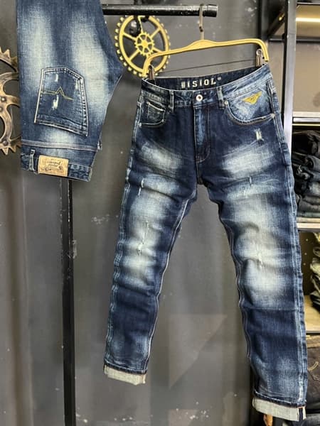 Jean Dài -Selvedge Denim Disol- A8805 xanh was cào rách